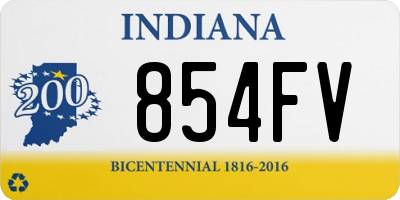IN license plate 854FV