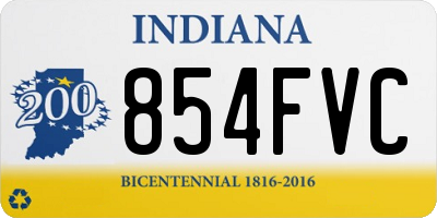 IN license plate 854FVC