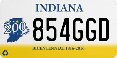 IN license plate 854GGD