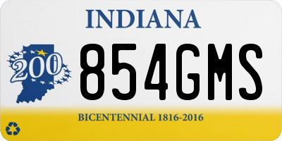 IN license plate 854GMS
