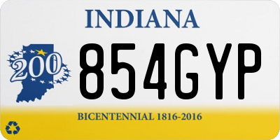 IN license plate 854GYP
