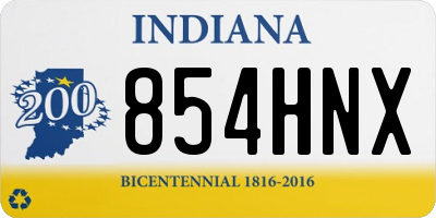IN license plate 854HNX