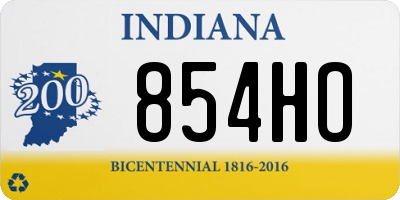 IN license plate 854HO