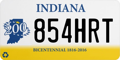 IN license plate 854HRT