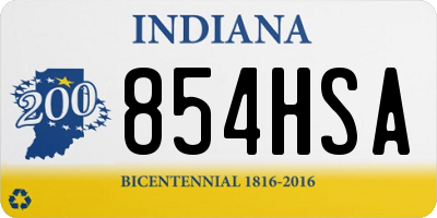 IN license plate 854HSA
