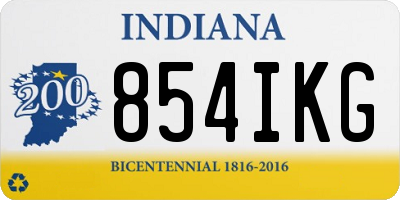 IN license plate 854IKG