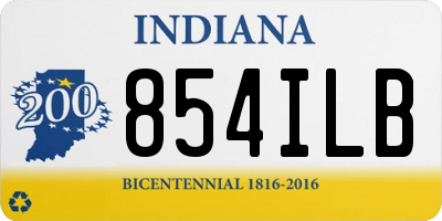 IN license plate 854ILB