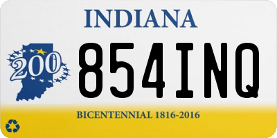 IN license plate 854INQ
