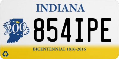 IN license plate 854IPE