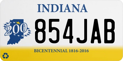 IN license plate 854JAB