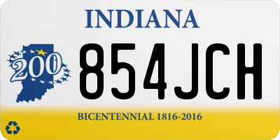IN license plate 854JCH