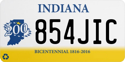 IN license plate 854JIC