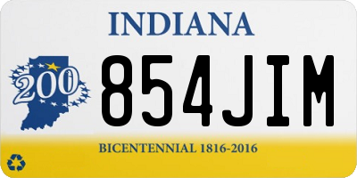 IN license plate 854JIM