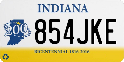 IN license plate 854JKE