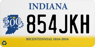 IN license plate 854JKH