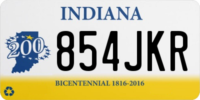 IN license plate 854JKR