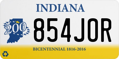 IN license plate 854JOR