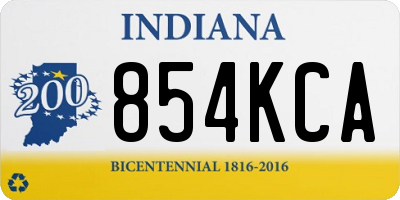 IN license plate 854KCA