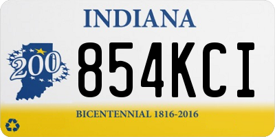 IN license plate 854KCI