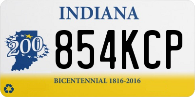 IN license plate 854KCP
