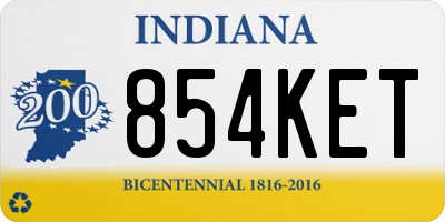 IN license plate 854KET