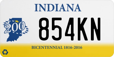 IN license plate 854KN