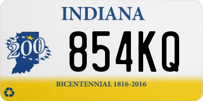 IN license plate 854KQ