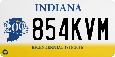 IN license plate 854KVM