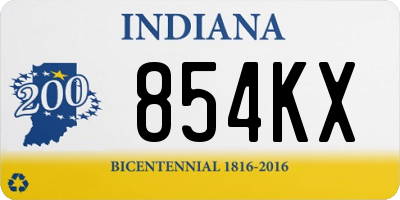 IN license plate 854KX