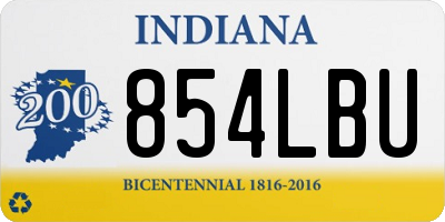 IN license plate 854LBU