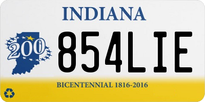 IN license plate 854LIE