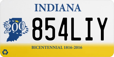IN license plate 854LIY