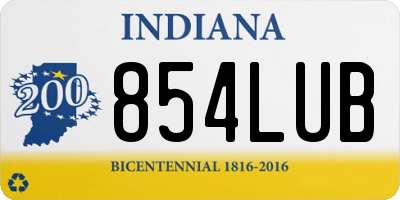 IN license plate 854LUB