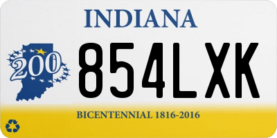 IN license plate 854LXK