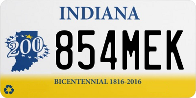 IN license plate 854MEK