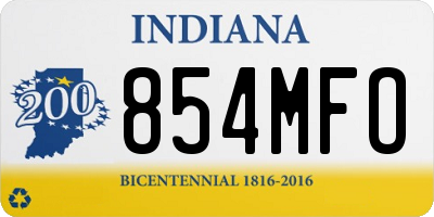 IN license plate 854MFO