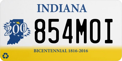 IN license plate 854MOI