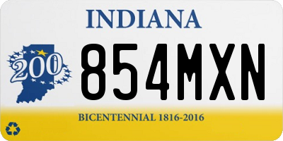 IN license plate 854MXN
