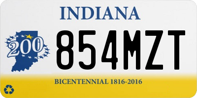 IN license plate 854MZT