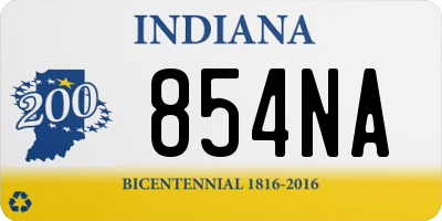 IN license plate 854NA