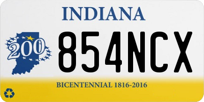 IN license plate 854NCX