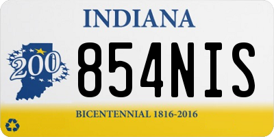IN license plate 854NIS