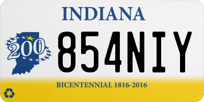 IN license plate 854NIY