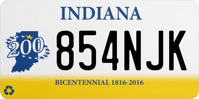 IN license plate 854NJK