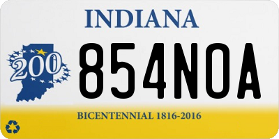 IN license plate 854NOA