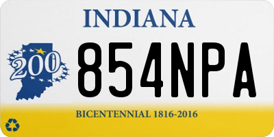 IN license plate 854NPA