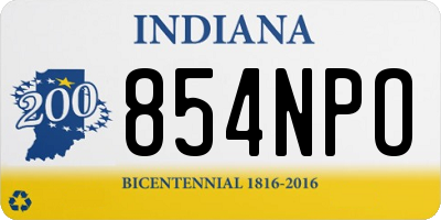IN license plate 854NPO