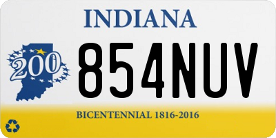 IN license plate 854NUV