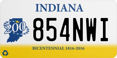 IN license plate 854NWI