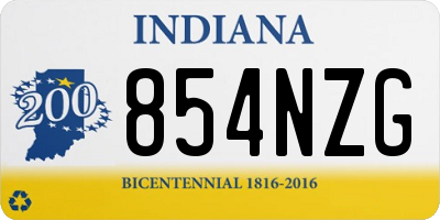 IN license plate 854NZG